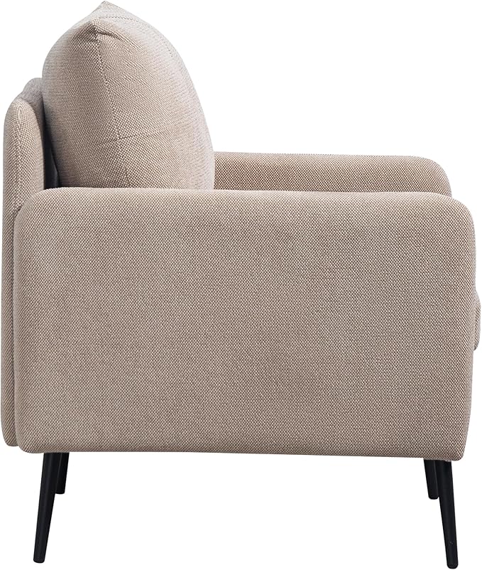 Ball & Cast Accent Chair with Metal Black Legs, Comfy Chenille Club Fabric - Image 6
