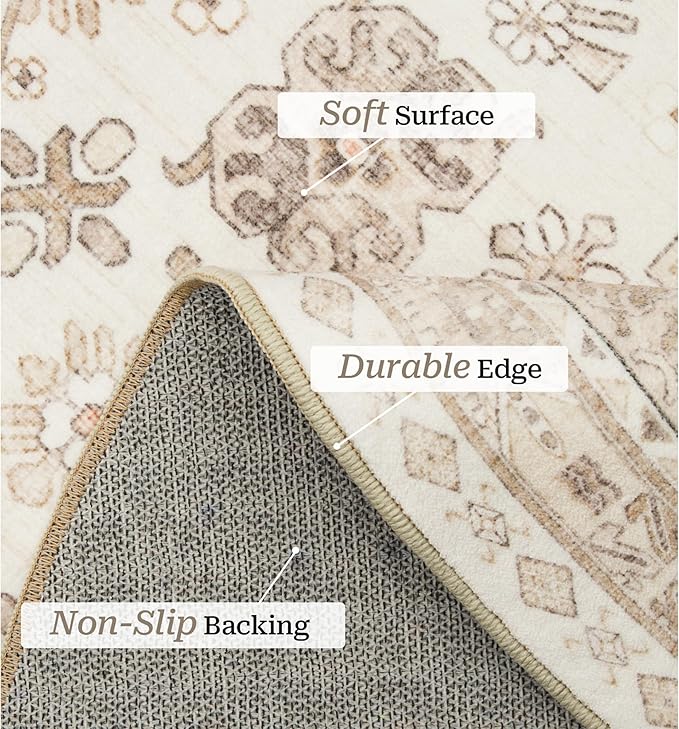 zesthome 8ft Round Rugs for Living Room, Non-Slip Washable Round Area Rugs - Image 4