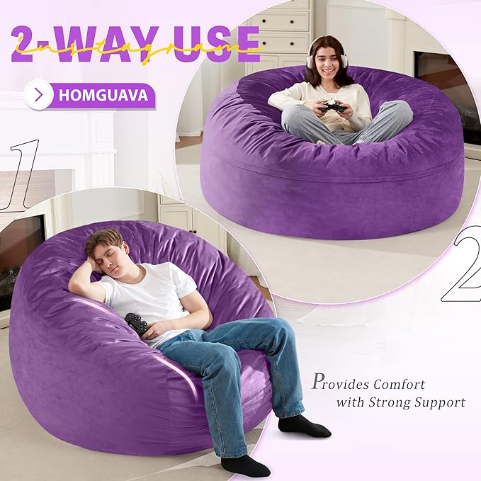 Homguava 5 FT Bean Bag Chair: 5' Bean Bags - Image 6