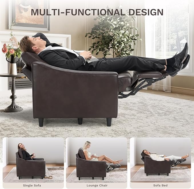 COLAMY Pushback Electric Recliner Chair Set of 2, Premium Leather Upholstery - Image 4
