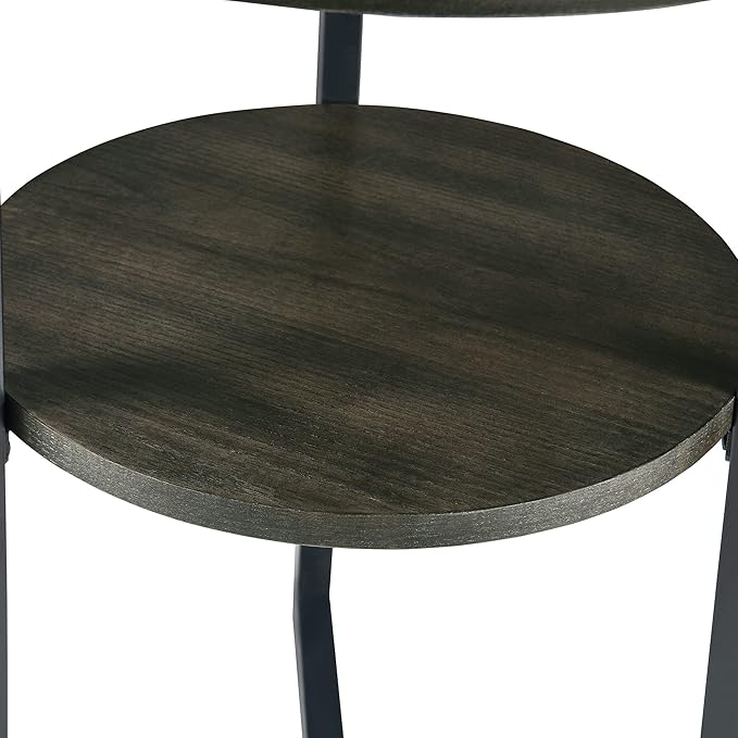 LEEMTORIG Round Side Table, 2-Tier End Table Nightstand - Image 6