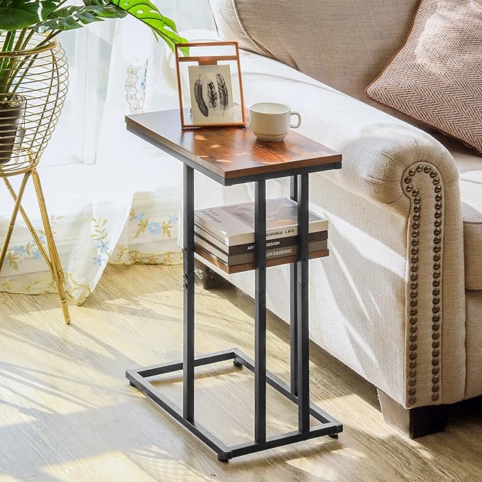 Yoobure C Table End Table Set of 2, Side Tables Living Room, C Shaped Side Table - Image 2