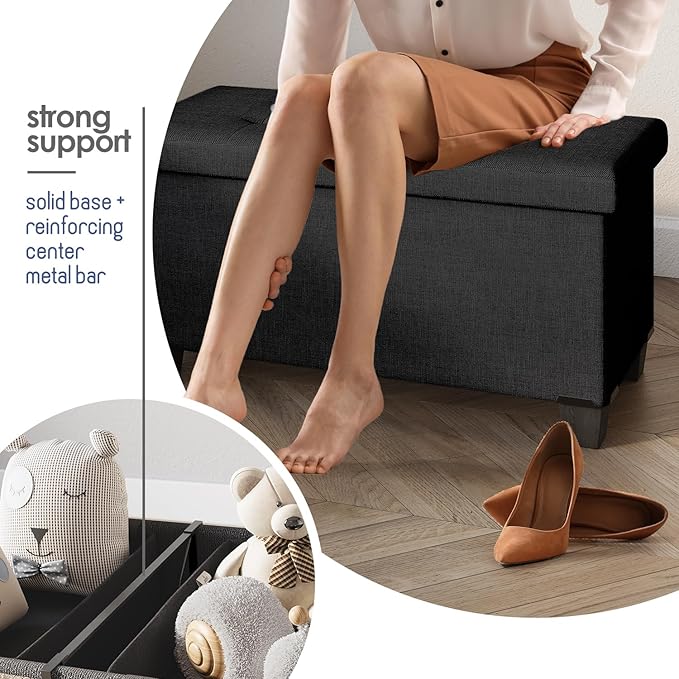 STORAGEBUD Storage Ottoman Bench - Image 5