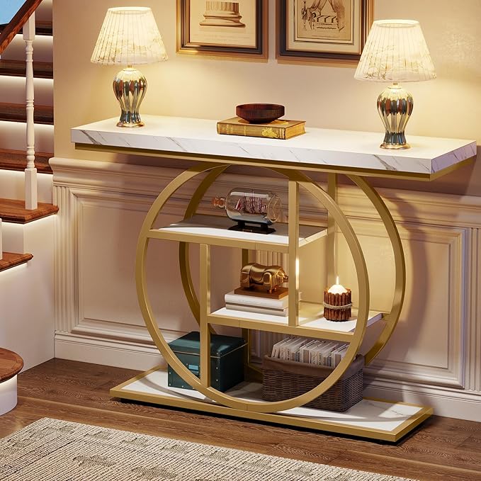 Tribesigns 41.3" Console Table, Industrial 4-Tier Sofa Entryway Table - Image 5