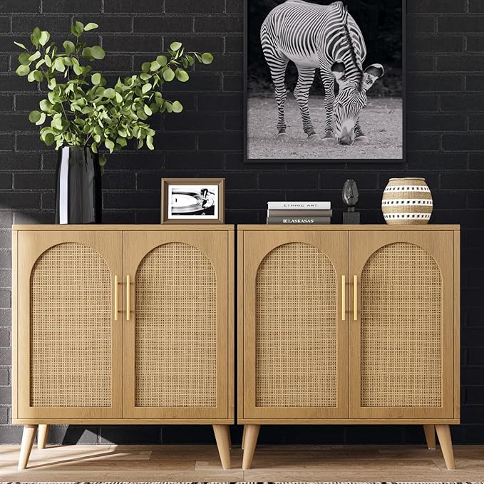 Rovaurx Rattan Storage Cabinet - Image 2