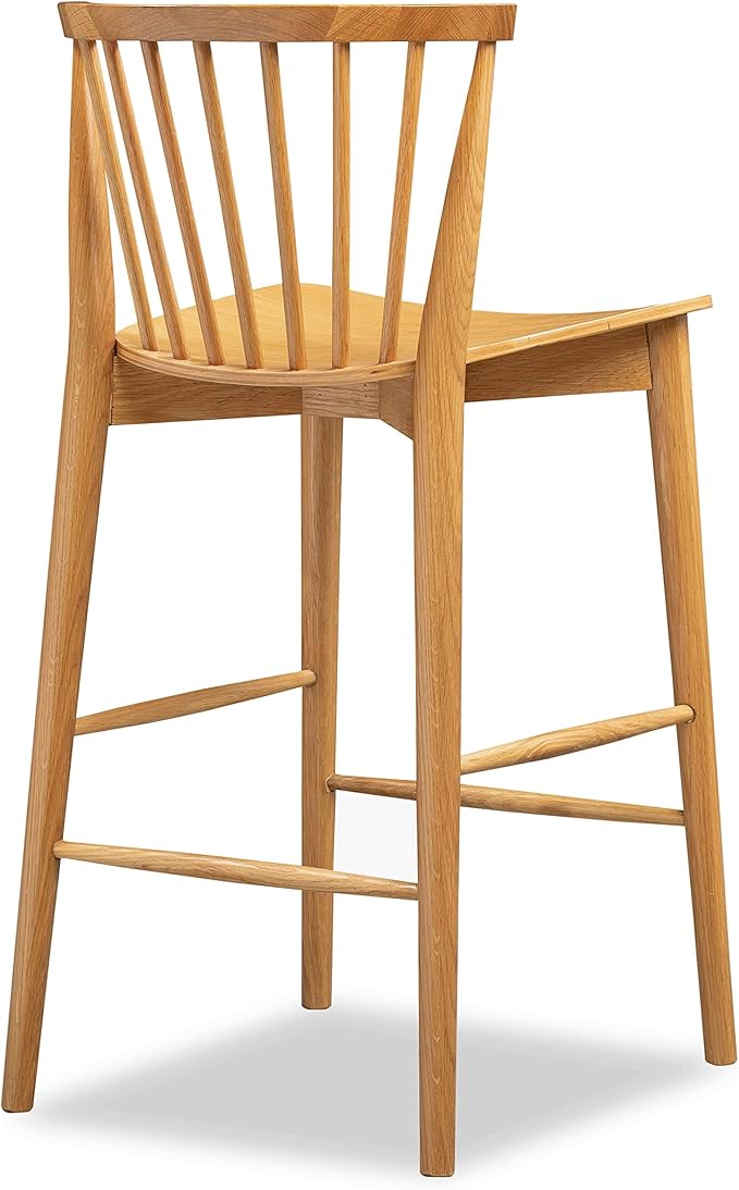 POLY & BARK Ligna Counter Stool Oak– Mid-Century Inspired Stool - Image 6