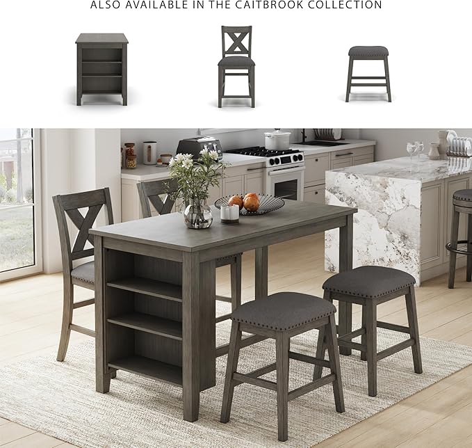 Signature Design by Ashley Caitbrook Rustic 24.63" Counter Height Upholstered - Image 6