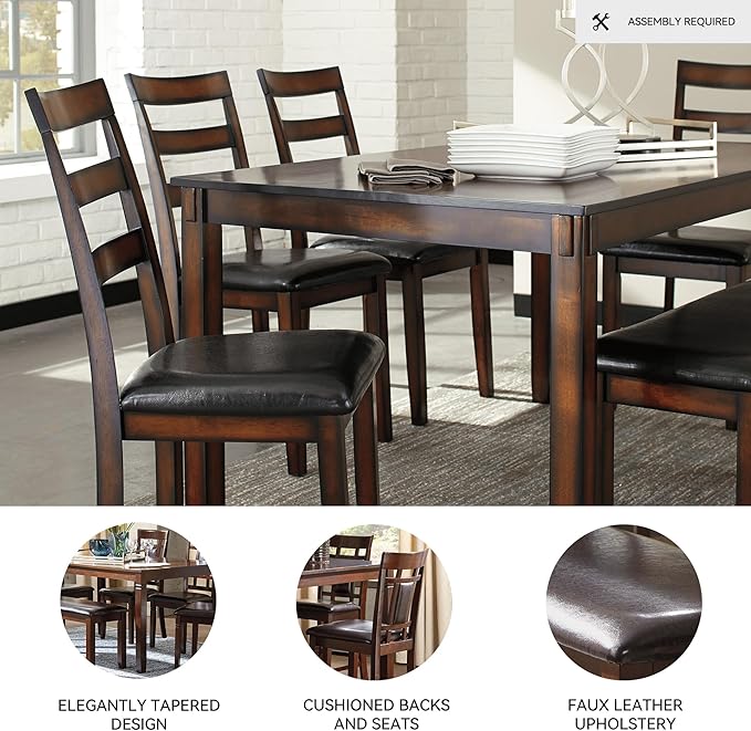Signature Design by Ashley Coviar 6 Piece Dining Set, Includes Table, 4 Chairs - Image 3