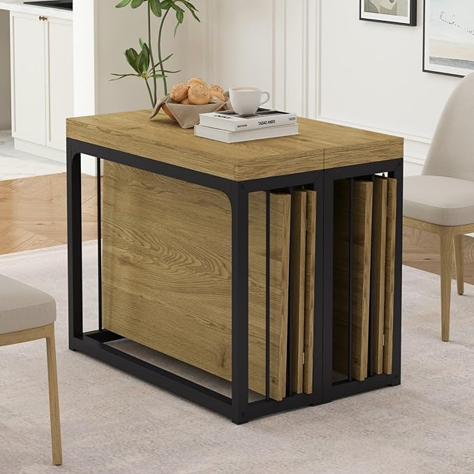 KEIKI 23.62" - 118" L Extendable Foldable Dining Room Table - Image 4