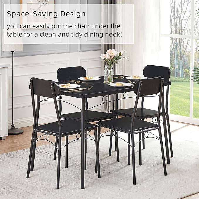 VECELO Dining Table Set for 4, 5 Piece Dinette - Image 5