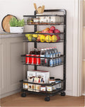 UMDONX 4-Tier Kitchen Storage Cart Metal Snack Cart Adjustable Fruit Basket on by UMDONXBuyNow
