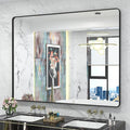 48x40 Inch Black Metal Framed Bathroom Mirror by CHARMOR