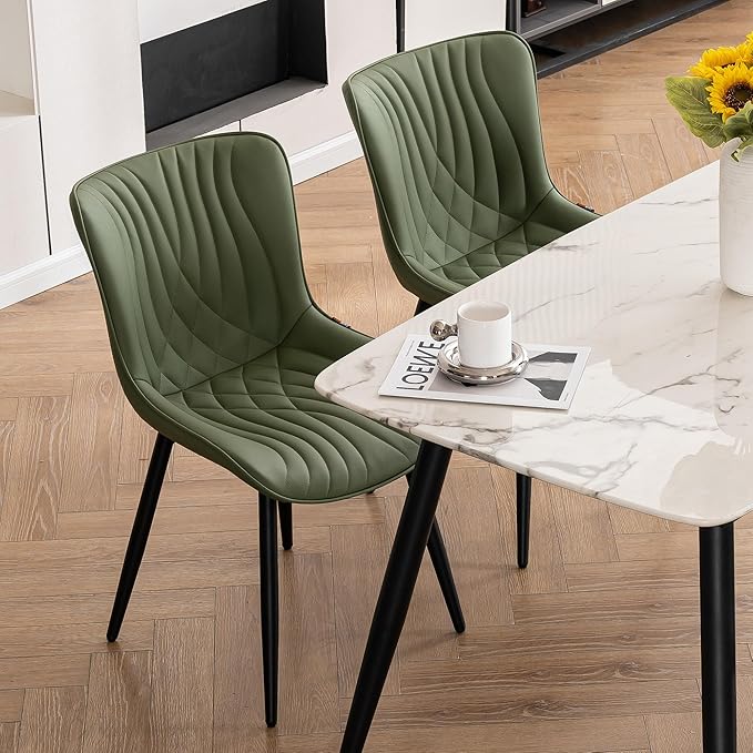 YOUTASTE Dining Chairs Set of 2 Upholstered Mid Century Modern Kitchen & Dining - Image 6