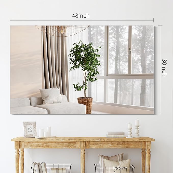 Frameless Mirror, 30x48 inch Rectangle Bathroom Mirrors - Image 7