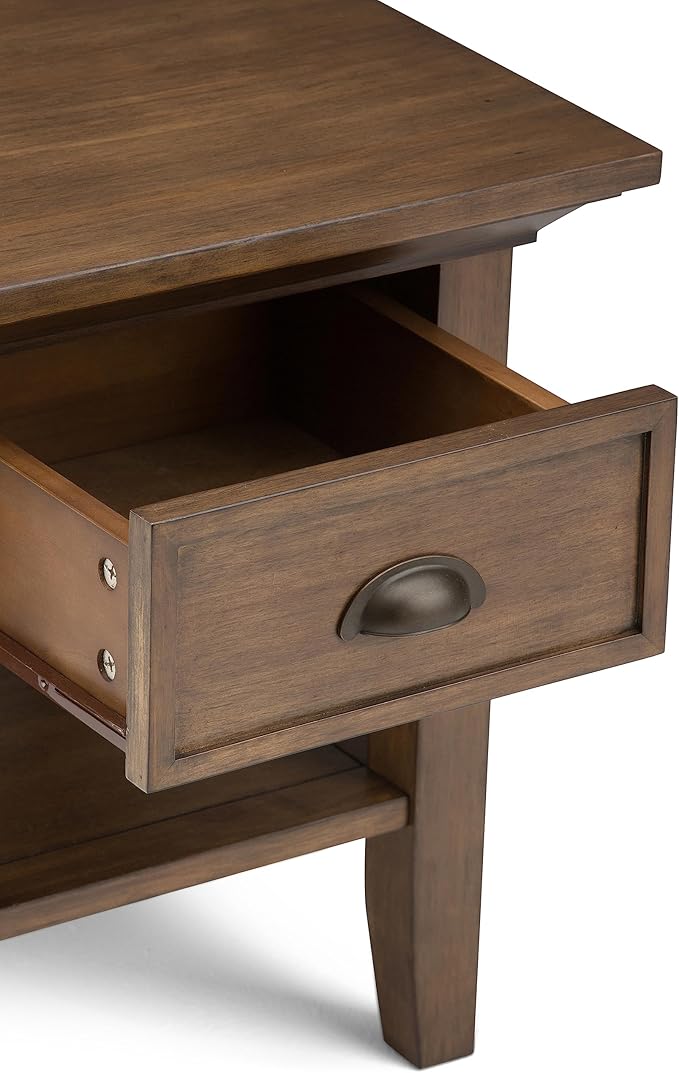 SIMPLIHOME Redmond SOLID WOOD 19 inch Wide Square Transitional End Side Table - Image 5