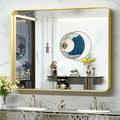 TokeShimi 48x40 Inch Brushed Gold Bathroom Vanity Mirror by RefinedBathroomAccessories