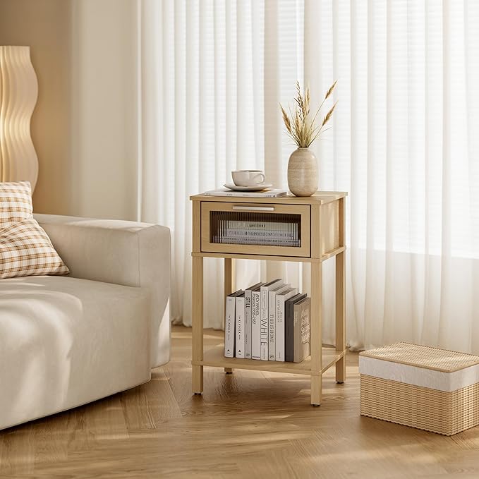 Nightstand Wooden Bedside Table - Image 2
