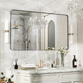 50×30 Black Bathroom Mirror, Rectangular Bathroom Vanity Mirror by FunMemories