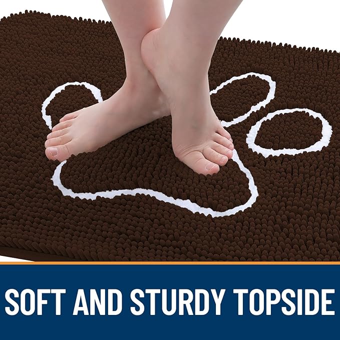 OLANLY Door Mat for Muddy Dog Paws 70x46, Ultra Absorbent Chenille Mud Doormat - Image 4