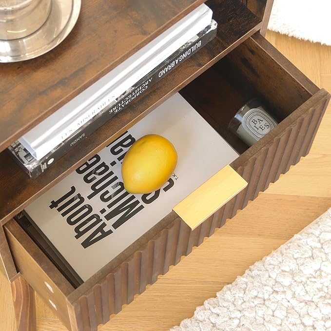 AWASEN Mid Century Modern Nightstand, Wood Bedside Table - Image 6