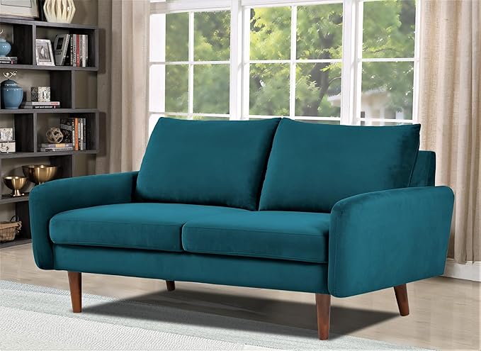 Container Furniture Direct Kent Velvet Loveseat Sofa - Image 5