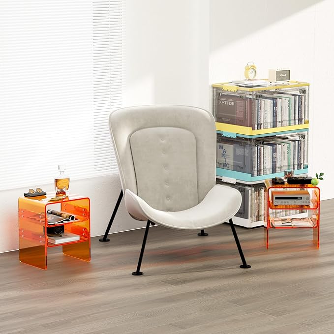 Clear Acrylic 3-Tier End Table/Nightstand – Sleek Bedside Storage - Image 4