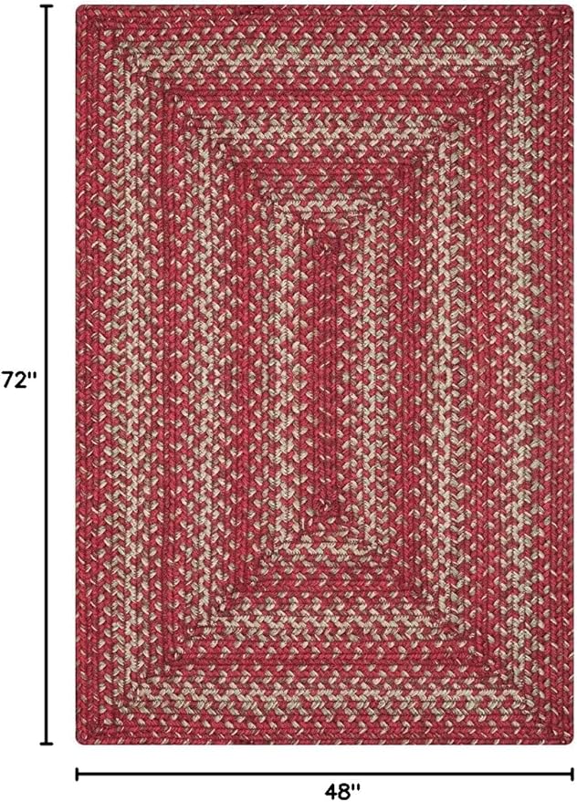 Homespice Apple Pie Jute Red 4x6' Braided Area Rug - Image 2