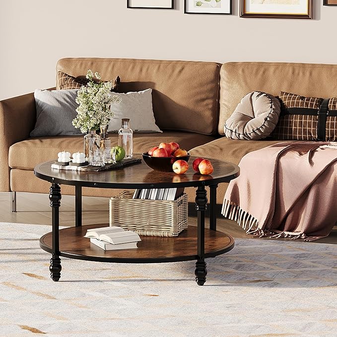 Round Coffee Table, Living Room Center Table - Image 3