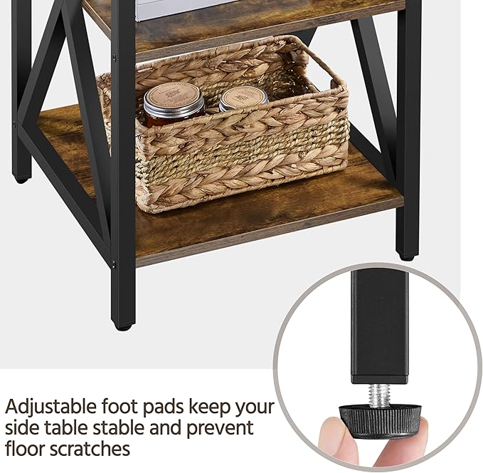Yaheetech Industrial End Tables, 3-Tier Side Tables - Image 6