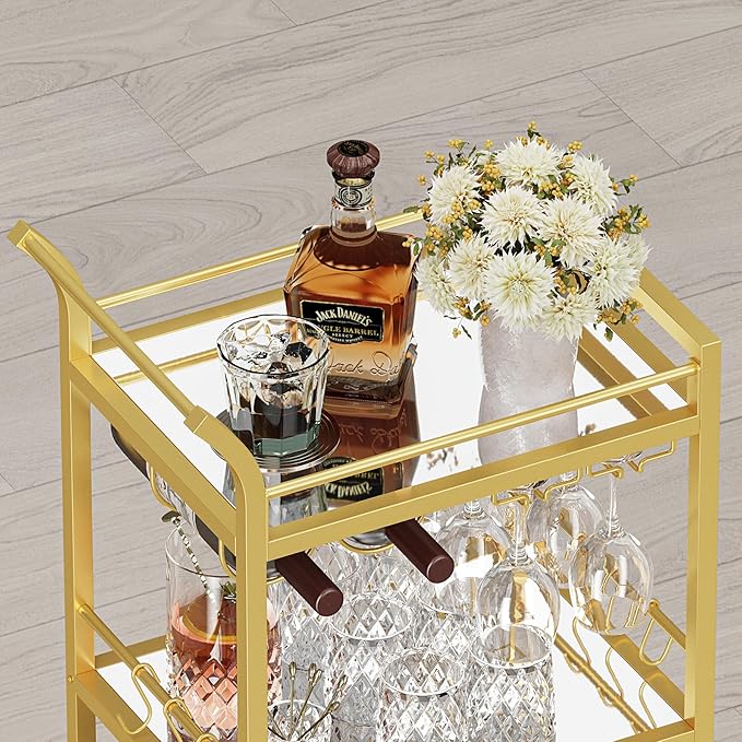 TUTOTAK Bar Cart, Home Bar Serving Cart - Image 4