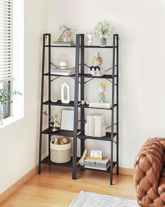 Ladder Shelf, Bookshelf Bookcase, Freestanding Corner Storage Shelve - Image 5