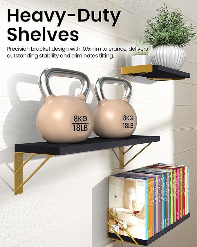 BAYKA Wall Shelves for Bedroom Decor, Floating Wall Shelves for Living Room - Image 5