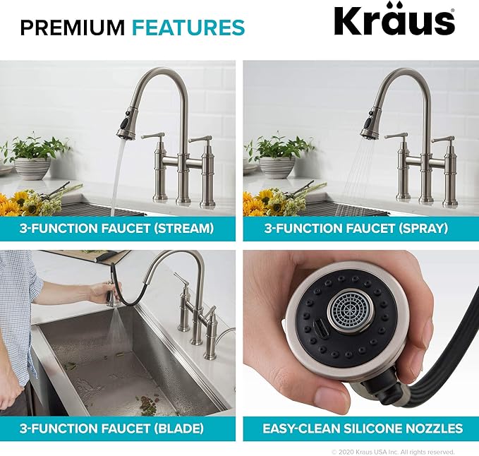 KRAUS Allyn Transitional Bridge Kitchen Faucet - Image 8