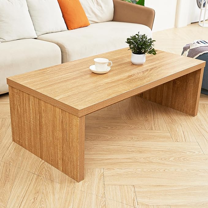 Rectangular Eco Friendly Engineered Wood Coffee Table by NIUBEST