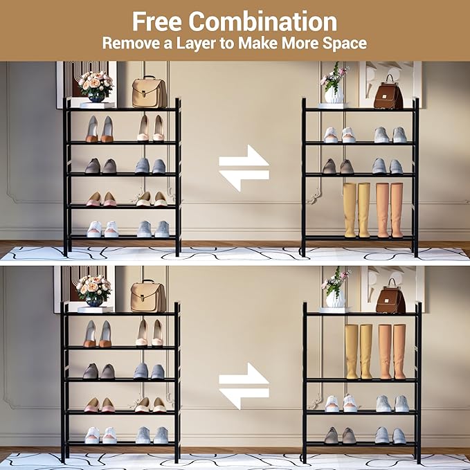 Haddockway Bamboo Shoe Rack for Closet, Free Standing Shoe Organizer - Image 7