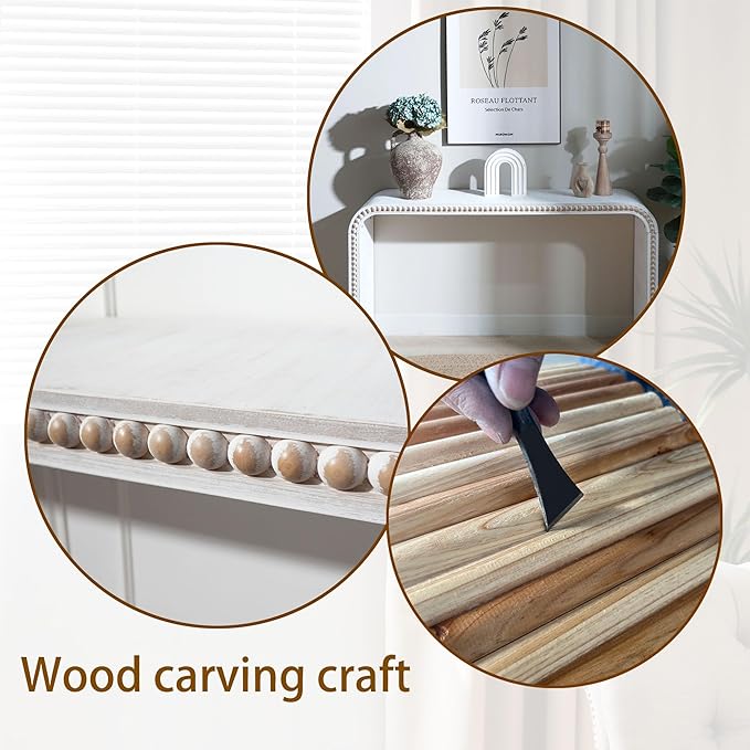 KEIKI Wood Console Table Behind Couch & Sofa, Retro Style - Image 4