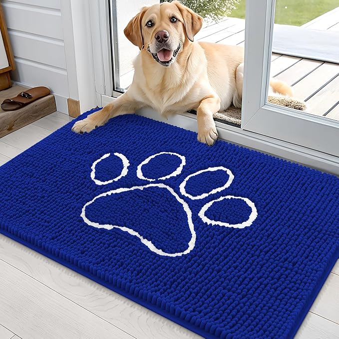OLANLY Door Mat for Muddy Dog Paws 36x24, Ultra Absorbent Chenille Mud Doormat by OLANLY