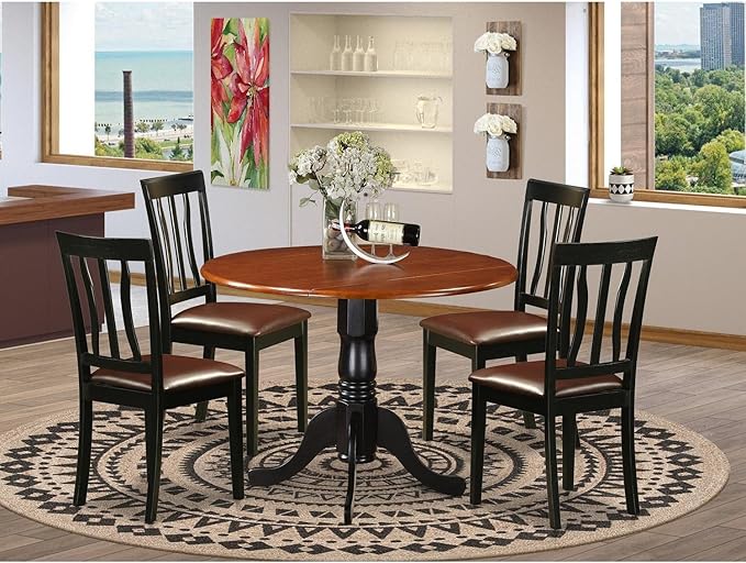 East West Furniture DLAN5-BCH-LC 5 Piece Dining Room Furniture Set Includes a - Image 7