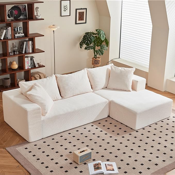 Modular Sectional Sofa, Corduroy Cloud Couch by RUMBALUXY