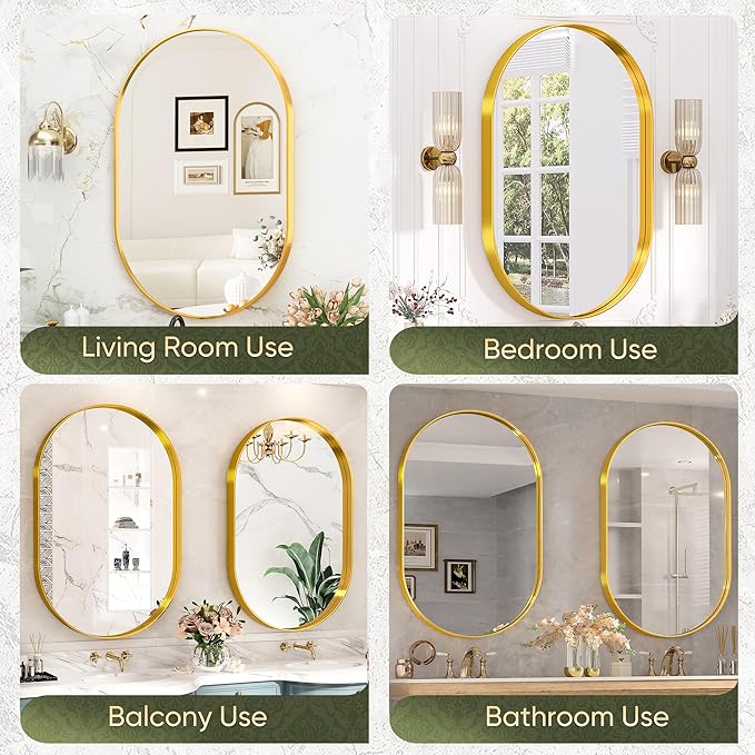 Suidia 22" x 30" Bathroom Mirror, Bathroom Vanity Mirror Metal Framed, - Image 7