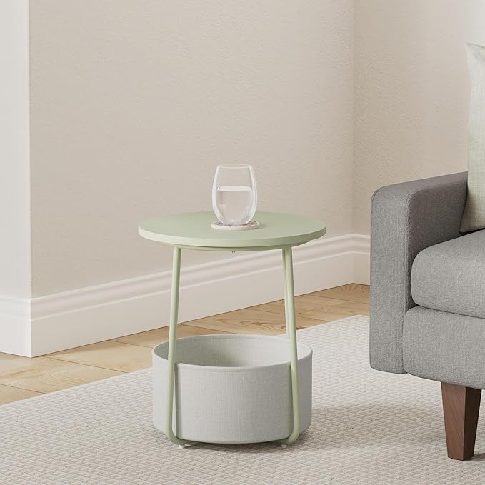 VASAGLE Small Round Side End Table, Modern Nightstand - Image 2