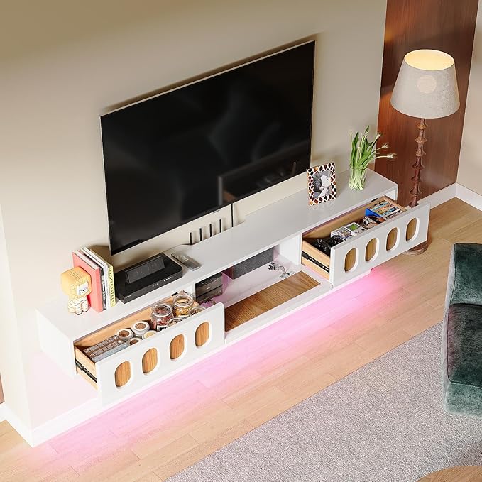 Floaticase Fully Assembled Floating TV Stand, 55IN High Gloss Wall Mounted - Image 3