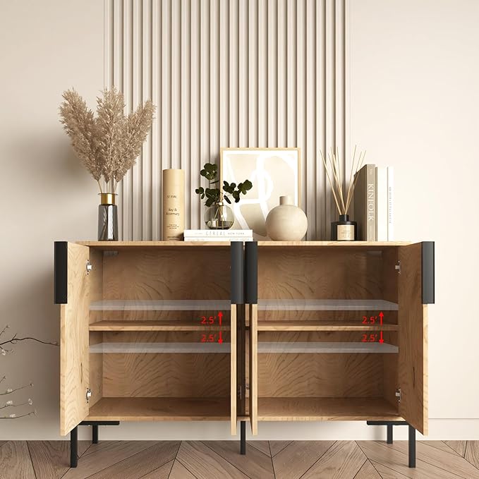 4 Doors Sideboard Buffet Cabinet - Image 4