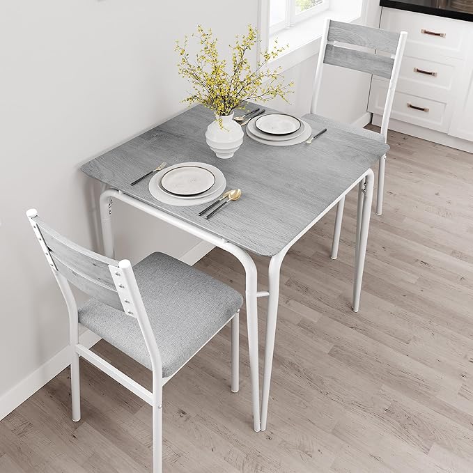 Dining Table for 2, Small Table and Chairs Set of 2, Square Dinette Set for 2 - Image 2
