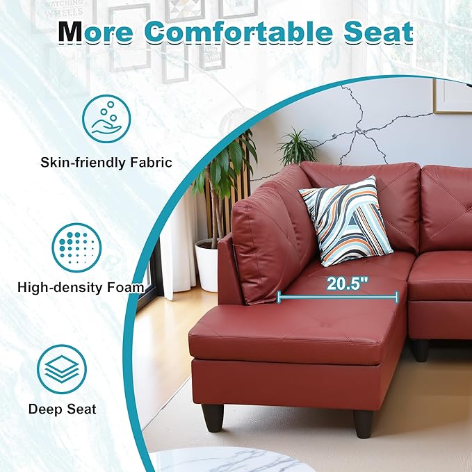 97" Oversized Sectional Couch, L Shaped Couch - Image 5