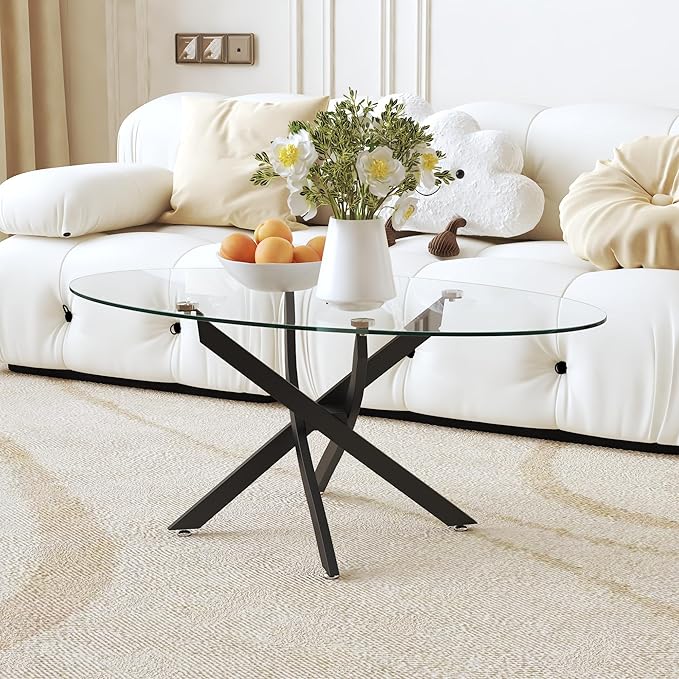 Oval Coffee Table Modern Living Room Table - Image 3