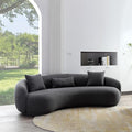 Acanva Mid Century Modern Curved Living Room Sofa, 4-Seat Boucle Fabric Couch by acanva