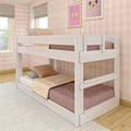 Max & Lily Modern Farmhouse Low Bunk Bed, Twin-Over-Twin Bed Frame by MaxLily