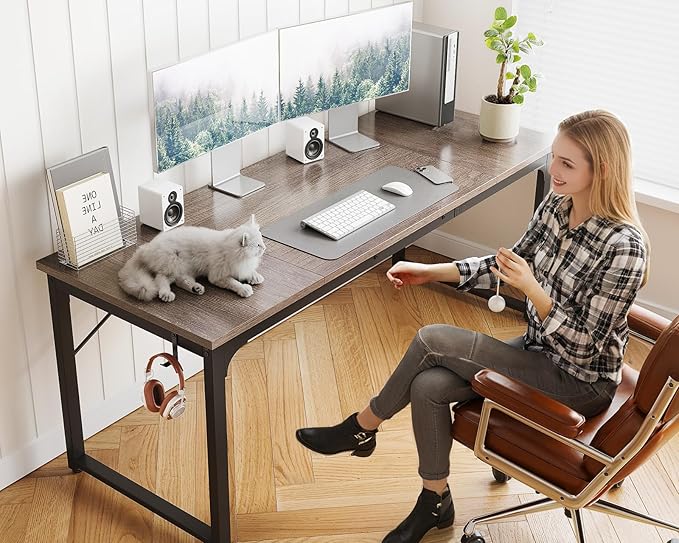 Coleshome 63 Inch Computer Desk, Modern Simple Style Desk - Image 5