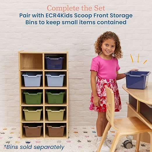 ECR4Kids Streamline 10 Cubby Tray Storage Cabinet, Classroom Furniture - Image 5